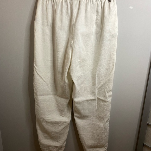 Monk & Lou | White Jogger Pants - stretchy waisted band - small - Picture 6 of 7
